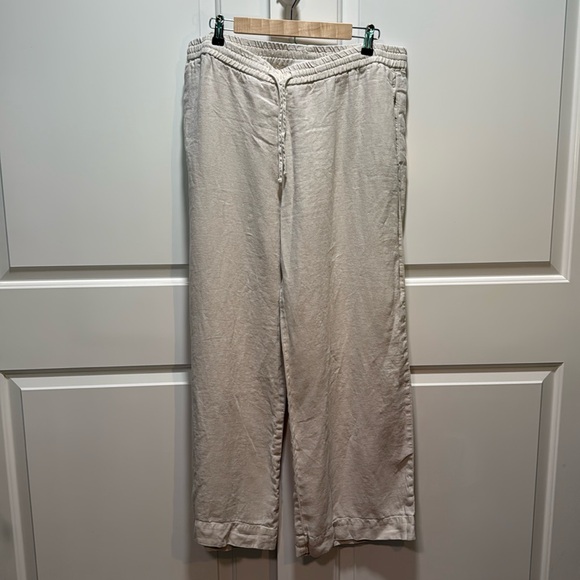 Velvet by Graham and Spencer Linen Pants Cream Drawstring Women's XL - Picture 5 of 9